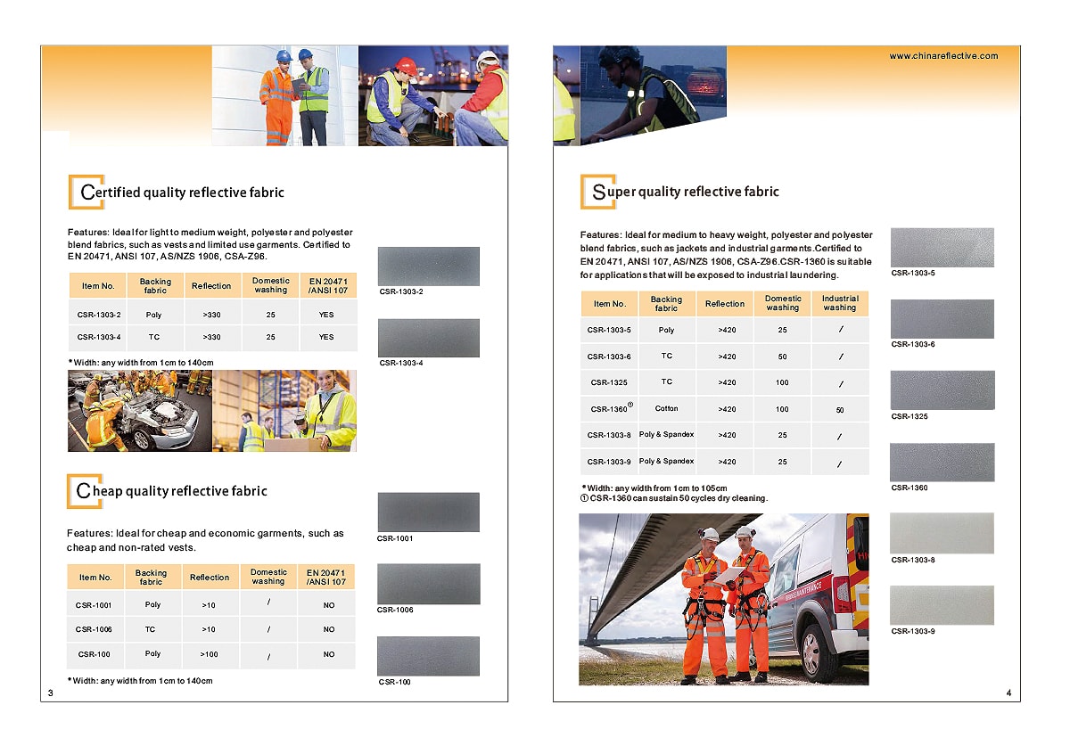 Catálogo de materiais reflexivos