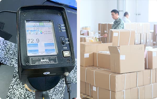 Teste de qualidade de aparência e pacote