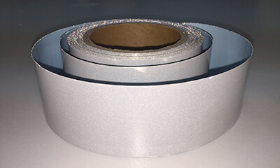 Ruban réfléchissant ignifuge pour lavage industriel thermocollant argenté