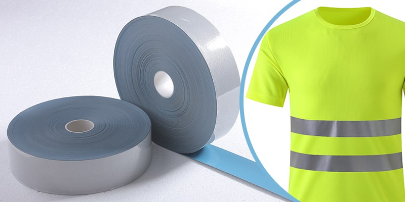 High visibility heat transfer elastic strips iron on silver reflective tape  for clothing