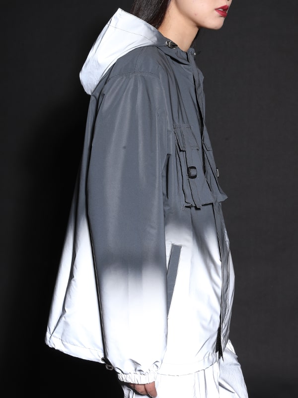 Jaqueta Gradiente Preto Prateado Claro