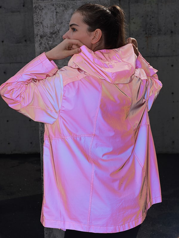 Jaqueta rosa claro arco-íris gradiente