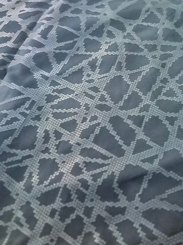 Tecido reflexivo com impressão de arco-íris ninho de pássaro