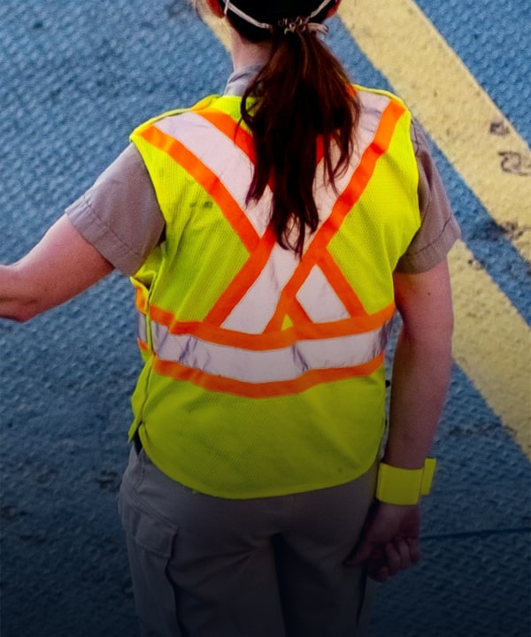 Aplicação de roupas de segurança