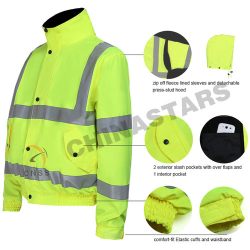 CSJ-001 High visibility 4-in-1 reflective safety jacket | Chinastars