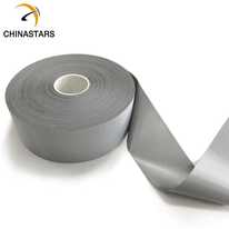 Fita reflexiva 100% poliéster prata atendendo EN 20471