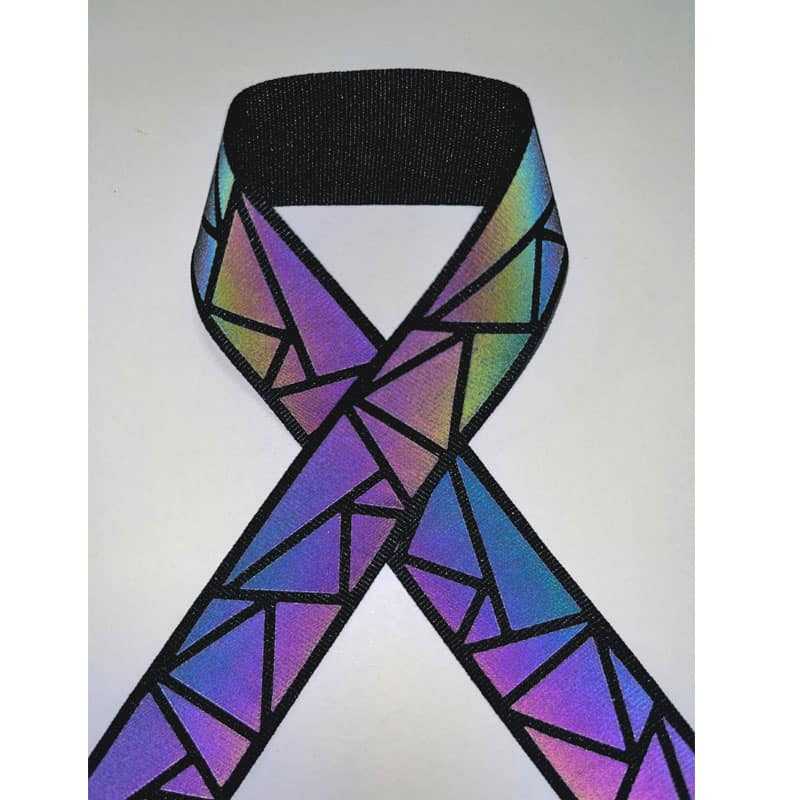 Rainbow reflective ribbon tape for clothing