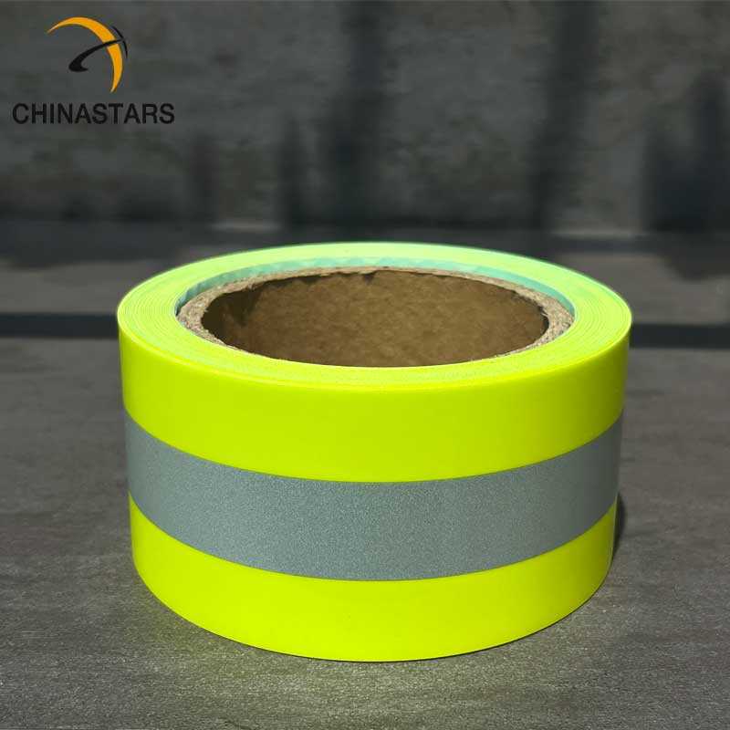 Flame resistant yellow-silver heat transfer reflective tape