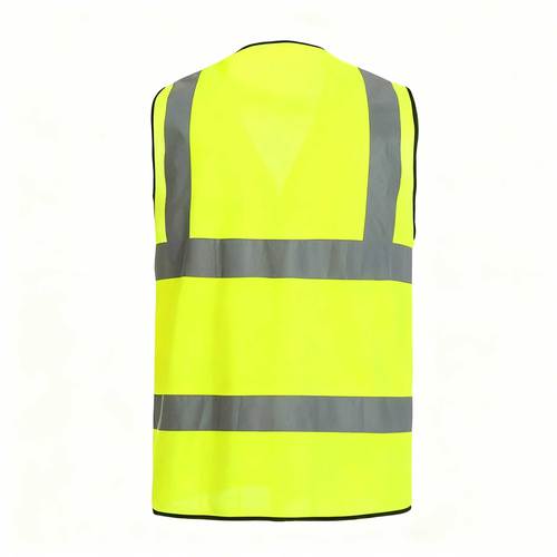 High visibilty yellow reflective vest with pockets