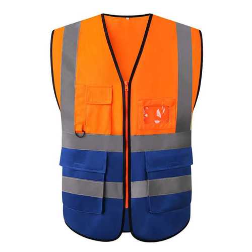 CSV-004 Dual color safety vest with pockets-ChinaStars