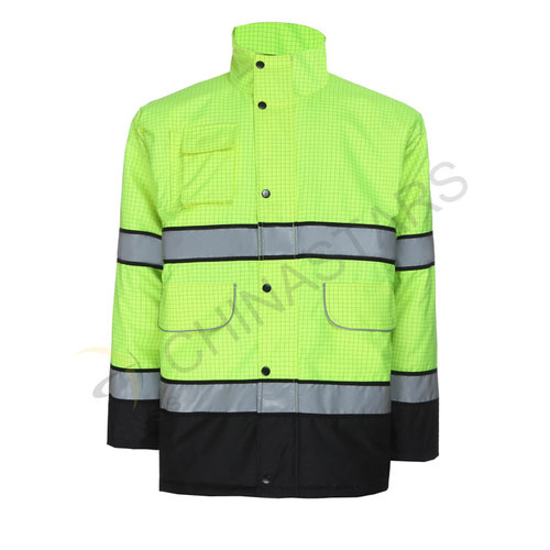 CSJ-003 Green plaid reflective jacket with inner pocket | Chinastars